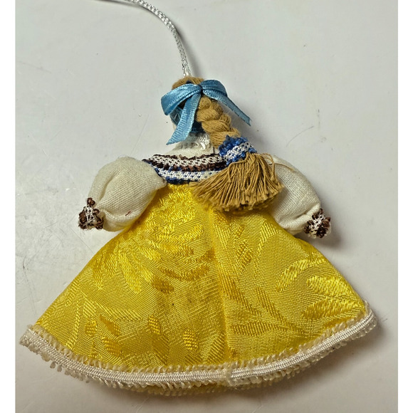 Vtg Russian Porcelain Head Doll Handmade Folk Art Painted Face Cloth Ornament - Picture 2 of 3